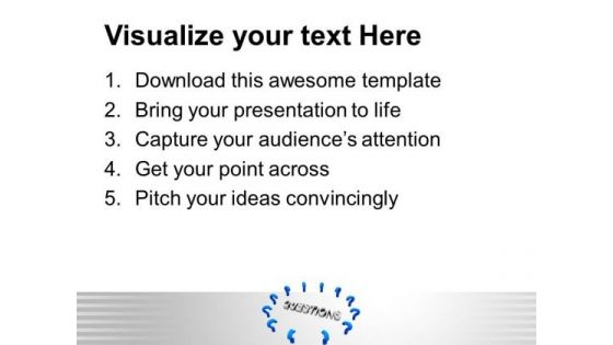 Blue Question Marks Around The Word Marketing PowerPoint Templates Ppt Backgrounds For Slides 0113