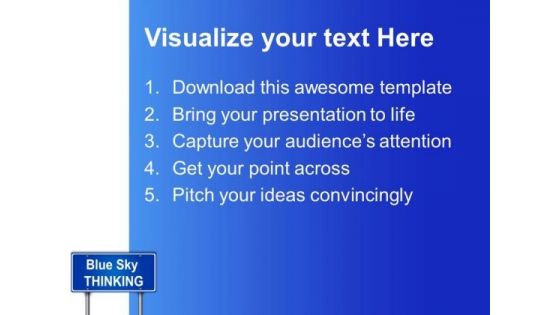 Blue Sky Thinking Signpost Metaphor PowerPoint Templates And PowerPoint Themes 0312