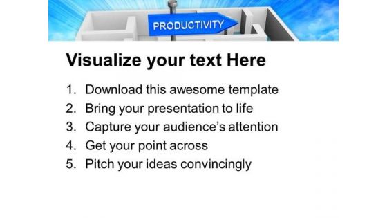 Board Of Productivity In Labyrinth PowerPoint Templates Ppt Backgrounds For Slides 0213