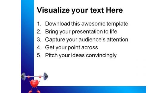 Body Building Heart Health PowerPoint Themes And PowerPoint Slides 0511