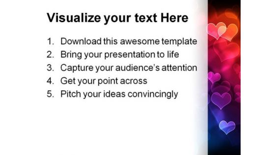 Bokeh Effect Heart Background PowerPoint Template 0610