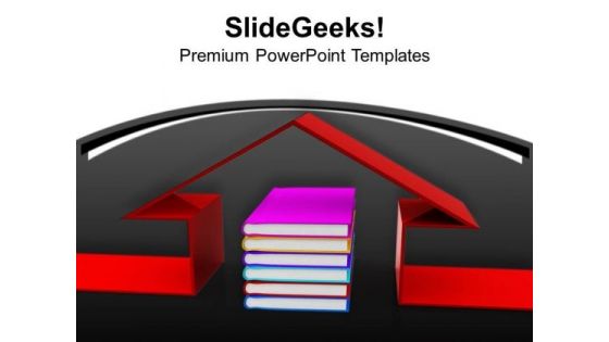Book Under 3d House Education PowerPoint Templates Ppt Backgrounds For Slides 0113