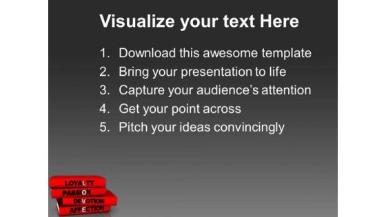 Books On Loyalty Passion Devotion And Affection PowerPoint Templates Ppt Backgrounds For Slides 0713