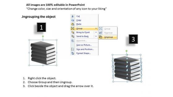 Books Stacked PowerPoint Slides And Ppt Diagram Templates