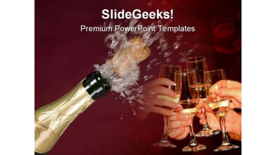 Bottle Of Champagne Success PowerPoint Themes And PowerPoint Slides 0511