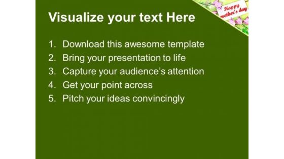 Bouquet Of Tulips On Mothers Day PowerPoint Templates Ppt Backgrounds For Slides 0513