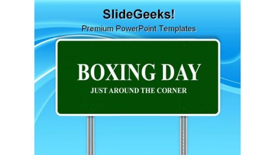 Boxing Day Highway Signpost Game PowerPoint Templates And PowerPoint Backgrounds 0911