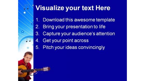 Boy Playing Guitar Music PowerPoint Themes And PowerPoint Slides 0811