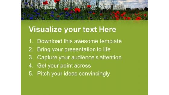 Bradenburg With Fields And Flowers PowerPoint Templates Ppt Backgrounds For Slides 0613