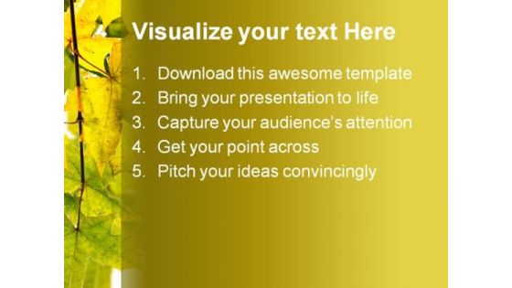 Branch Of Maple Nature PowerPoint Template 1010