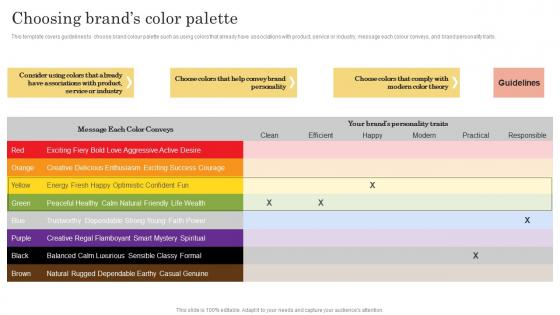 Brand Kickoff Promotional Plan Choosing Brands Color Palette Formats Pdf