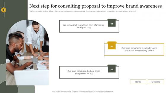 Brand Presence Enhancement Consulting Next Step For Consulting Proposal To Improve Formats Pdf