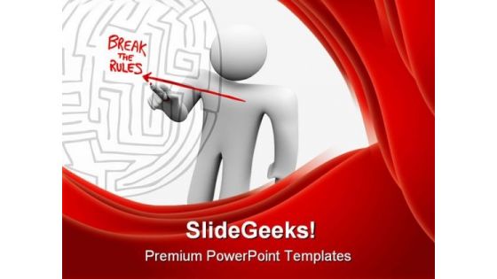 Breaking Rules Arrow Business PowerPoint Template 1110