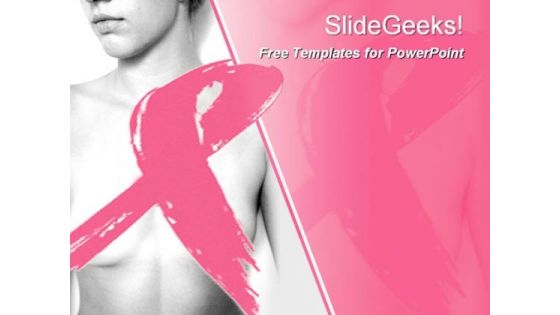 Breast Cancer PPT Template with Ribbon