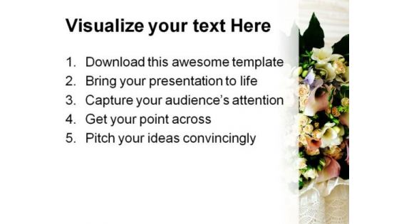 Bride Holding Bouquet Wedding PowerPoint Templates And PowerPoint Backgrounds 0311
