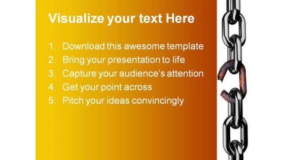 Broken Rusty Chain Business PowerPoint Themes And PowerPoint Slides 0511