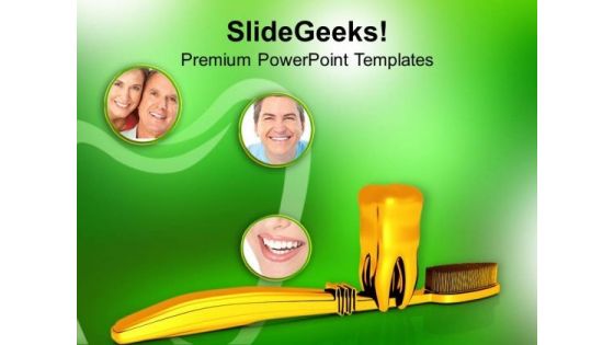 Brushing Is Path Of Excellent Oral Health PowerPoint Templates Ppt Backgrounds For Slides 0413