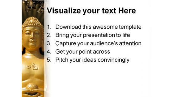 Buddha Religion PowerPoint Template 0610