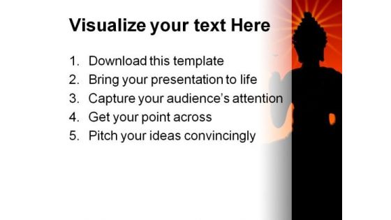 Budha Religion PowerPoint Template 0610