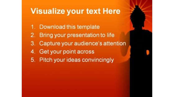 Budha Religion PowerPoint Template 0610