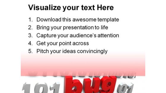 Bug In Binary Code Computer PowerPoint Templates And PowerPoint Backgrounds 0111