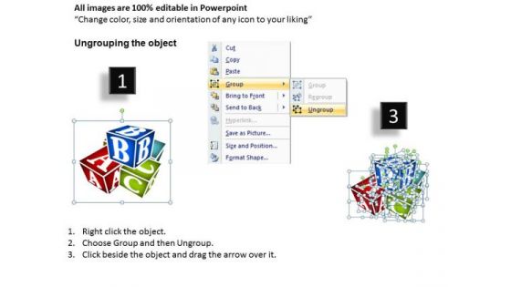 Building Blocks With Alphabets PowerPoint Clipart Slides