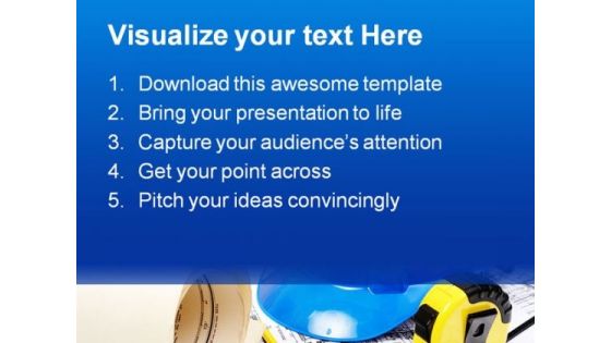 Building Plans Construction PowerPoint Template 1010