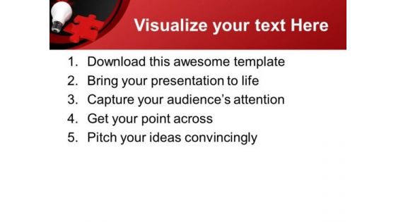 Bulb And Red Puzzle PowerPoint Templates And PowerPoint Themes 0812