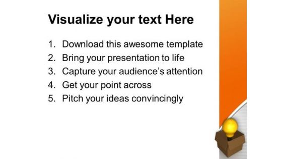 Bulb Idea Symbol In Carton Box PowerPoint Templates Ppt Backgrounds For Slides 0213