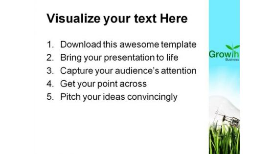 Bulb In The Grass Future PowerPoint Template 1110