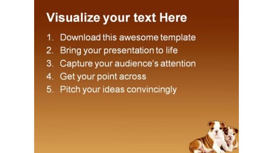 Bulldog Puppies Animals PowerPoint Templates And PowerPoint Backgrounds 0511