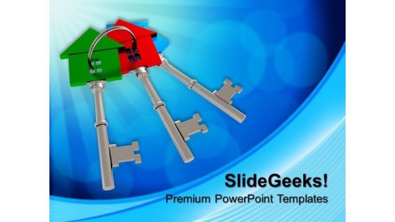 Bunch Of Color House Shape Keys Business PowerPoint Templates And PowerPoint Themes 0812
