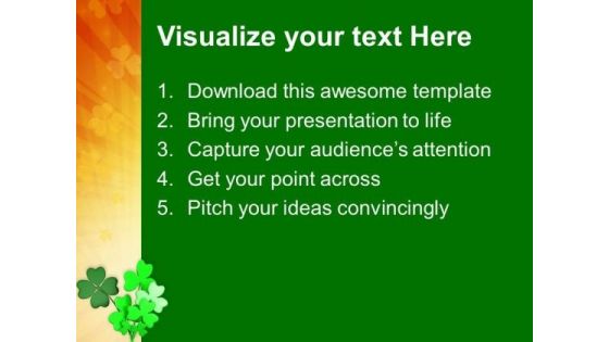 Bunch Of Lucky Clovers Celebration PowerPoint Templates Ppt Backgrounds For Slides 0313