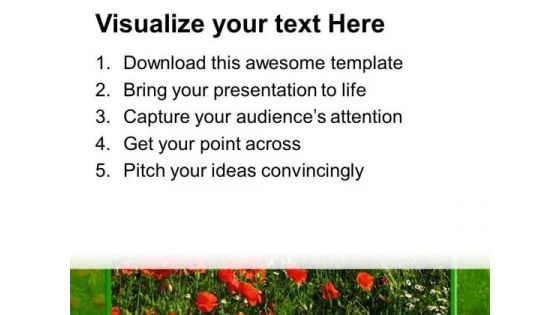 Bunch Of Red Flowers Environment PowerPoint Templates Ppt Backgrounds For Slides 0213