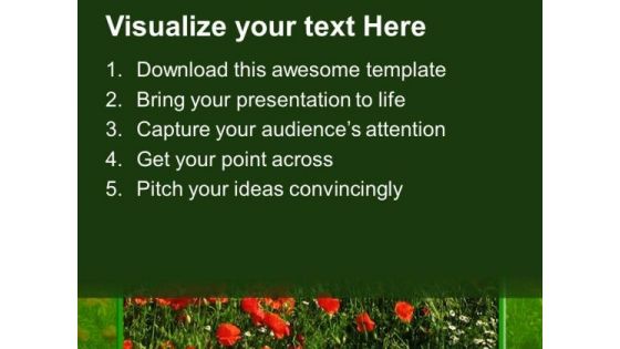 Bunch Of Red Flowers Environment PowerPoint Templates Ppt Backgrounds For Slides 0213