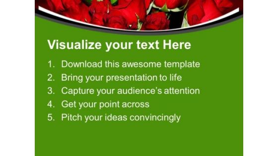 Bunch Of Red Roses PowerPoint Templates Ppt Backgrounds For Slides 0613