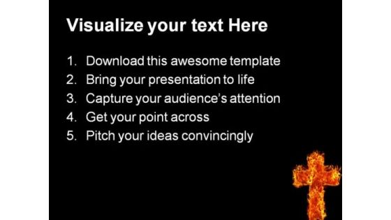 Burning Cross Religion PowerPoint Templates And PowerPoint Backgrounds 0411