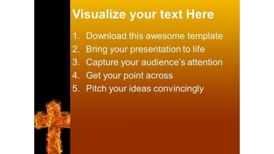 Burning Cross Worship Church PowerPoint Templates And PowerPoint Themes 0712