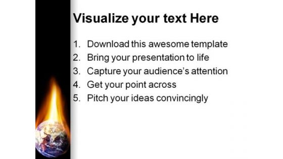 Burning Earth Metaphor PowerPoint Themes And PowerPoint Slides 0411