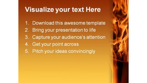 Burning Wood Metaphor PowerPoint Themes And PowerPoint Slides 0411