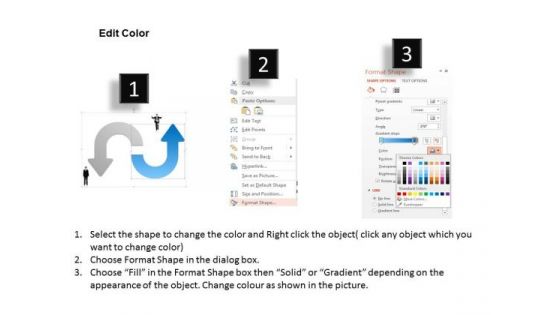 Busines Diagram 3d Two Directional Arrows For Success And Failure Concept Ppt Template