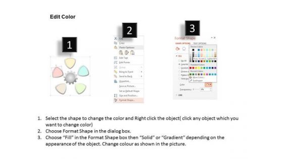 Busines Diagram Five Staged Gear Process For Buisness Presentation Template