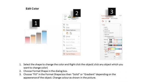 Busines Diagram Four Staged Step Diagram For Data Flow Presentation Template