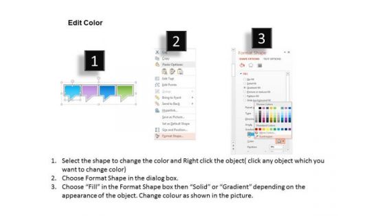 Busines Diagram Horizontal Four Text Boxes For Data Representation Presentation Template