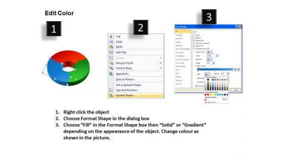 Business 3d Circular Puzzle 3 Pieces PowerPoint Slides And Ppt Diagram Templates