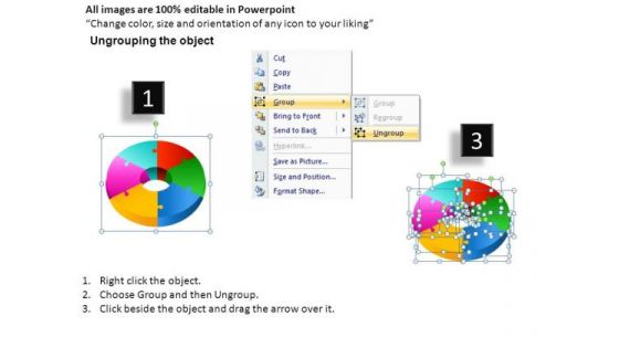 Business 3d Circular Puzzle 6 Pieces PowerPoint Slides And Ppt Diagram Templates