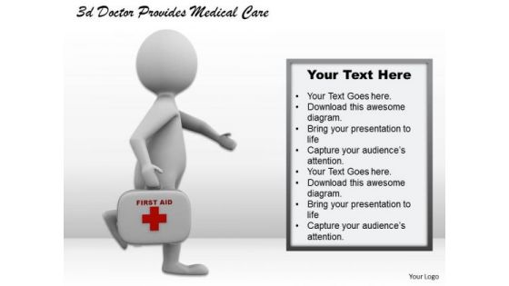 Business And Strategy 3d Doctor Provides Medical Care Concepts