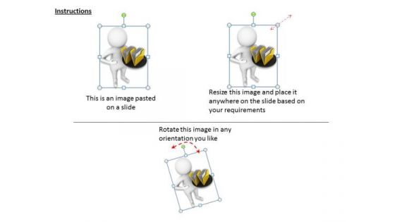 Business And Strategy 3d Man Carries Folders Concept