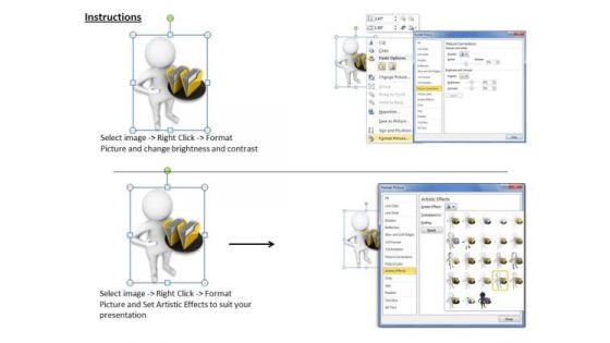 Business And Strategy 3d Man Carries Folders Concept
