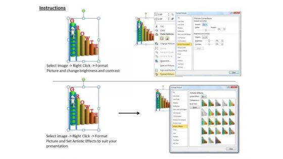 Business And Strategy 3d Man On Growth Graph Character